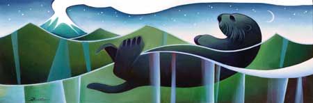 Sea Otter and Volcano, Nathalie Parenteau